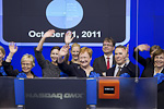 Presidentti Halonen vieraili 21. lokakuuta 2011 NASDAQ-pörssissä, jossa hän toimi päätöskellon soittajana. © 2011, The NASDAQ OMX Group, Inc